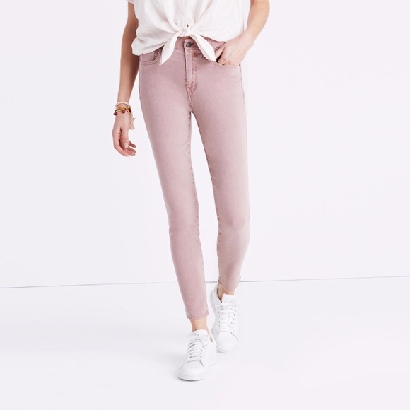 Madewell Denim - Madewell 9 inch high rise skinny skinny crop pink